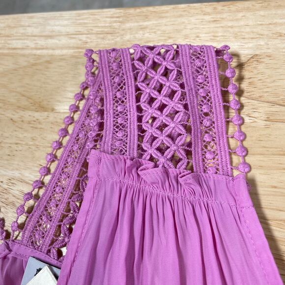 Ramy Brook NWT Samantha Dress Size XS Hi-Lo Asymmetrical Flounce Hem Smocked - Picture 6 of 9